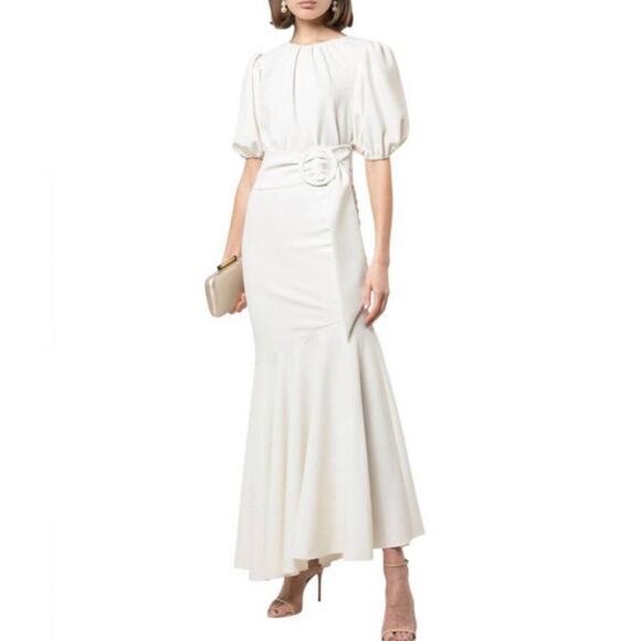 Sachin + Babi Size 22 W NEW Ivory Stretch Crepe Camila Dress Asymetcial Hem NWT - Picture 5 of 9